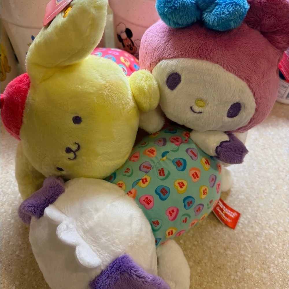 Hello Kitty and Friends Sweethearts Trio Pink, Yellow, White Stuffed Plushies